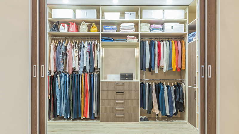 organized master closet