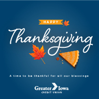 10 reasons to be grateful you belong to Greater Iowa Credit Union.